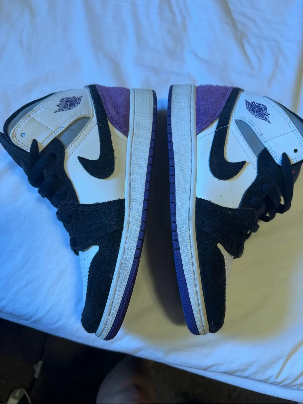 Nike Kids White, Black & Purple High-Top Sneakers - Youth
